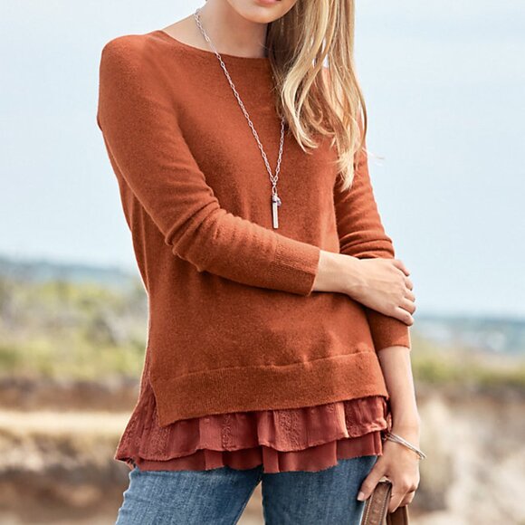 Garnet Hill Shirttail Cashmere Sweater – Charcoal - Picture 13 of 13